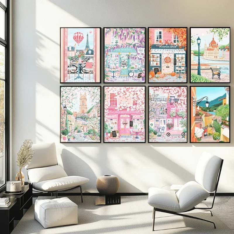 Coffee Tea Poster - Paris London Ungarn Reiseplakat und Druck,