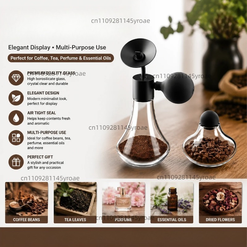 Coffee Tea & Espresso Appliances - Glasflasche für Aromastoffe, Kaffeebohnen, Tee, Parfüm,