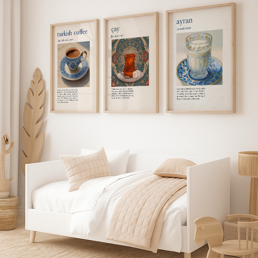 Coffee And Tea Lyrics - Küchenposter, traditioneller türkischer Druck, Bar, Kaffee,