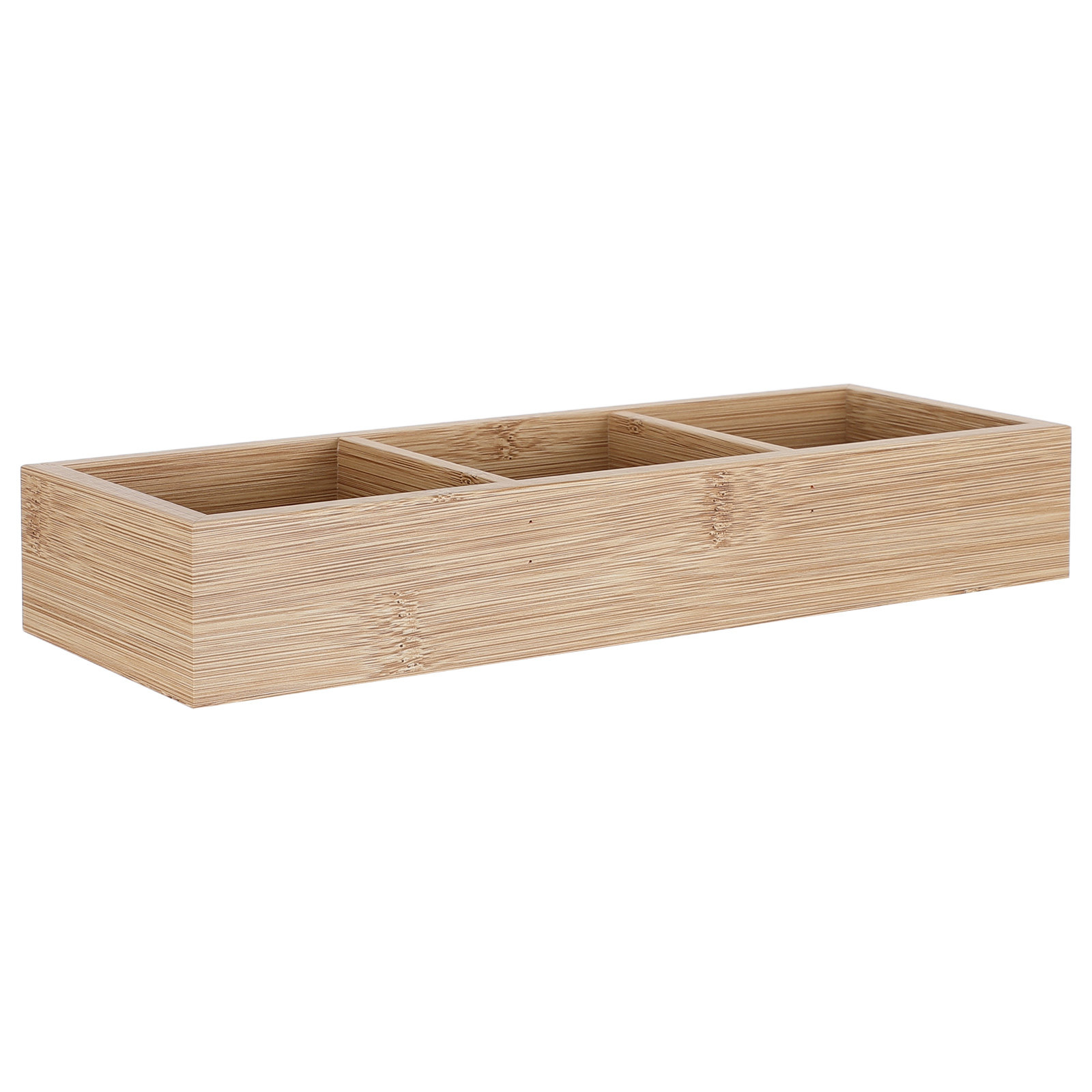 Coffee Tea Station - Holz-Teebeutel-Organizer-Box 11x4x1,8 Zoll Bambus 3-Fach-Kaffeestation Theken-Süßigkeitenhalter