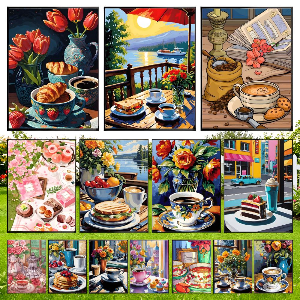 Coffee Tea Poster - Nachmittagstee-Kaffeetassen-Design, glatte Oberfläche, gemütliches Klassenzimmer-Poster, klarer