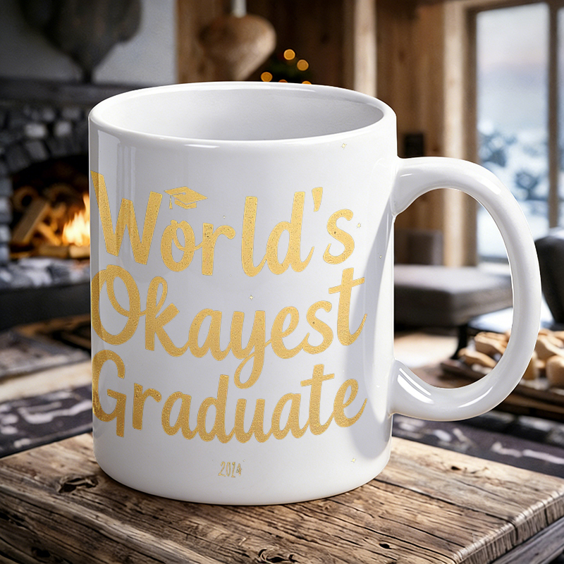 Coffee Tea Font - Lustige Keramiktasse mit vergoldeter Schrift, Kaffeetasse,