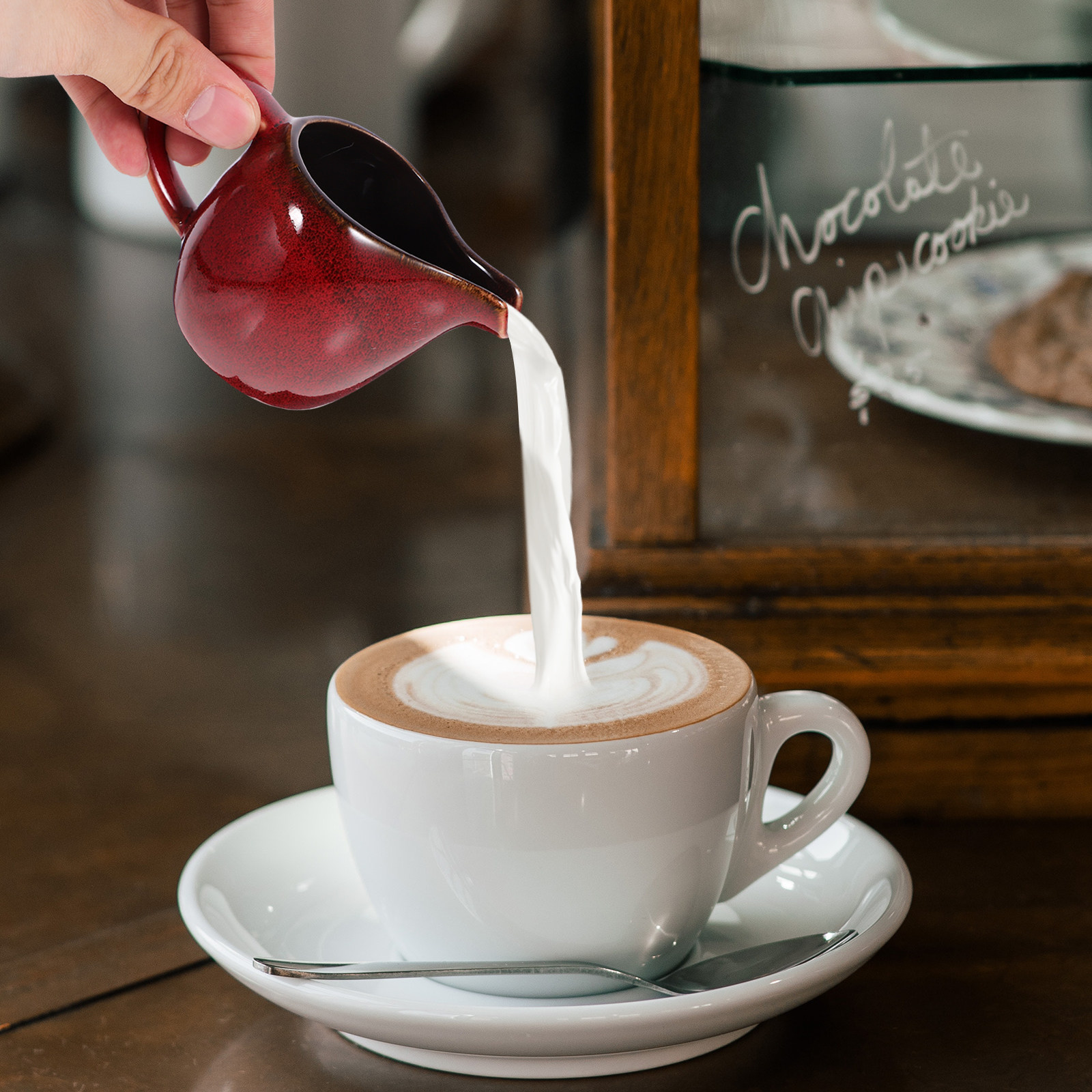 Coffee Tea Creamer - Keramik-Milchkrug mit Griff und Ausgießer im