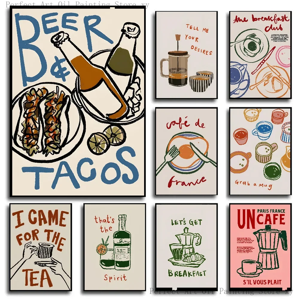 Coffee And Tea Lyrics - 1PC Coffee Shop Nachmittagstee Croissant Bunte