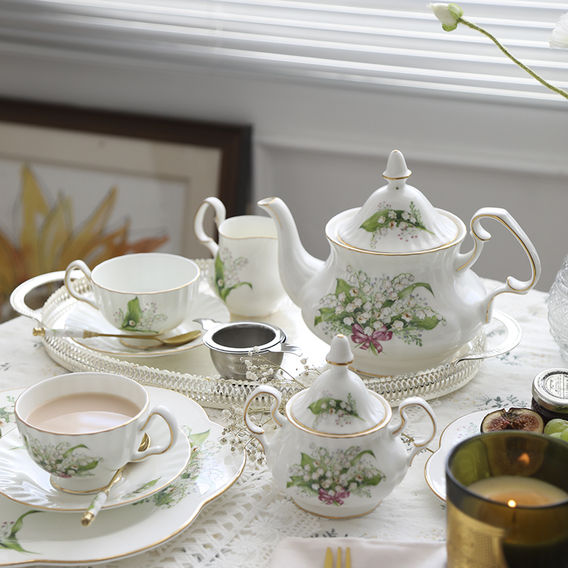 Coffee Tea Creamer - Tee Tasse Untertassen Lily Valley Set