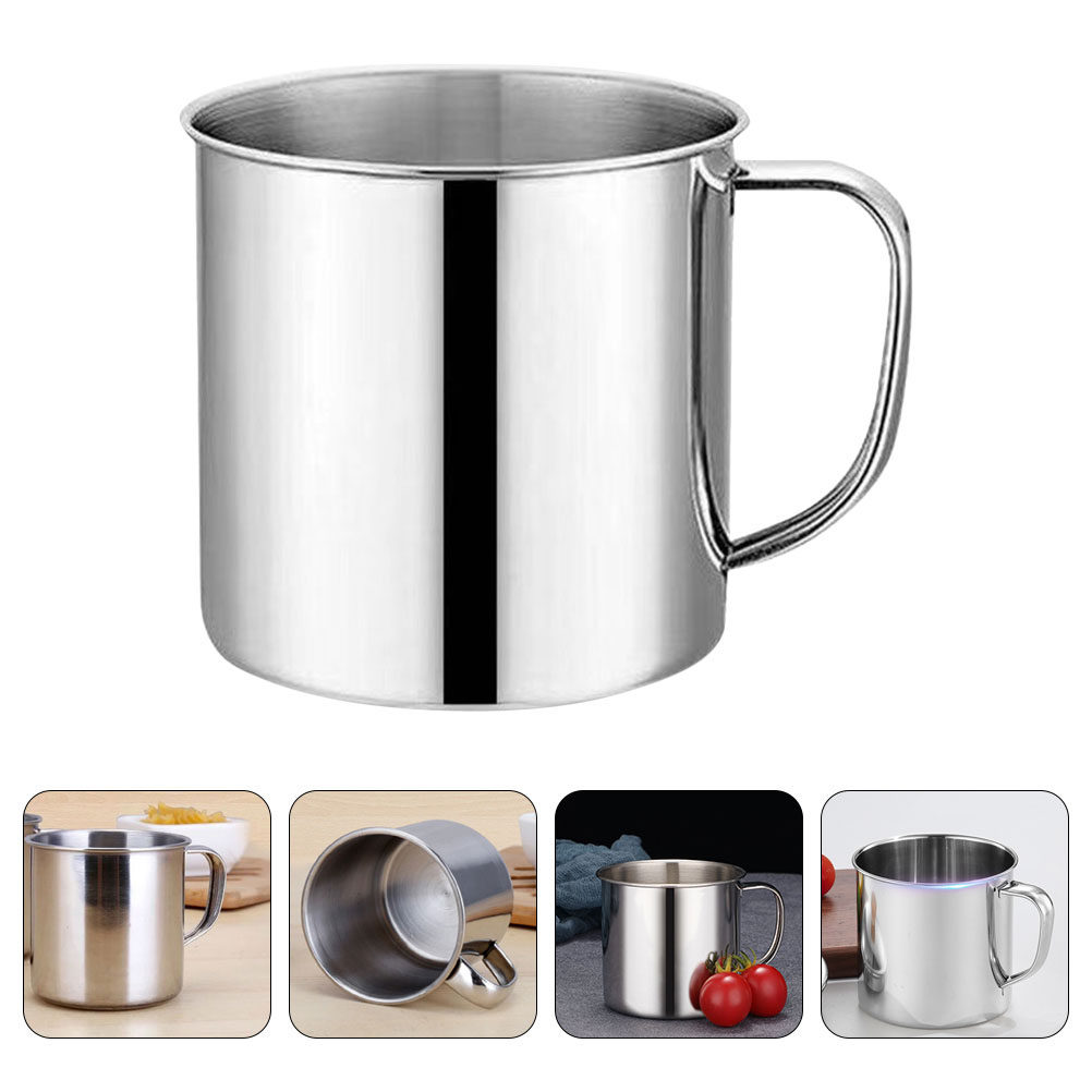 Coffee Tea & Espresso Appliances - 4 Stück Kinder-Edelstahlbecher mit Griff, Mini-Weitmund,