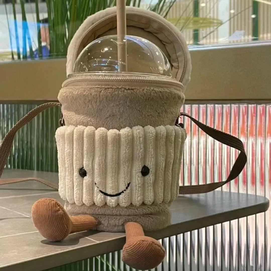Coffee Tea Game - Nachbildung von Cartoon-Kaffee-Milch-Teebeuteln, interessanter Anhänger, Plüschtier,