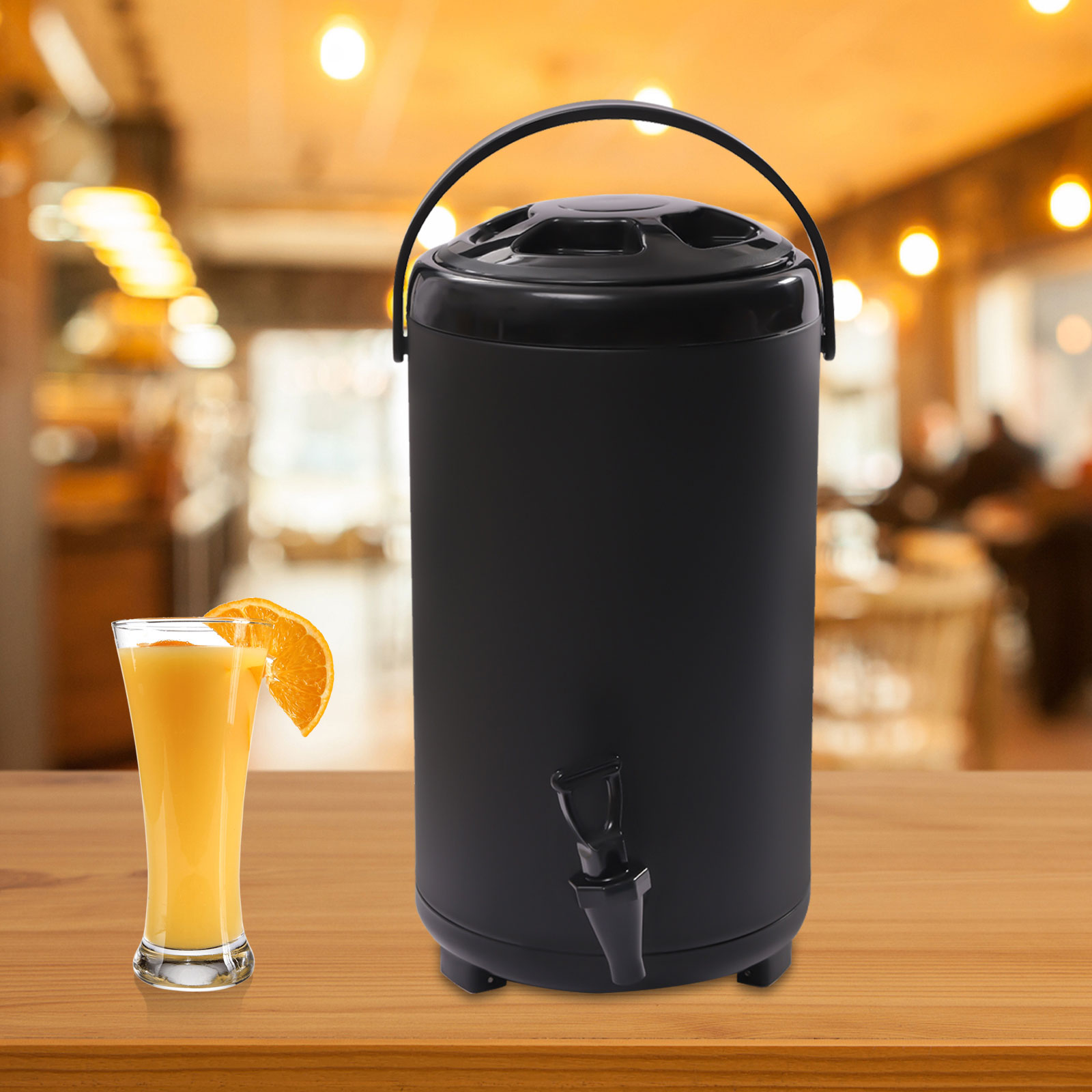 Coffee Tea Station - 2,3-Gallonen Isolierter Getränkespender mit 12-Stunden-Warm-/Kalthaltfunktion, Rostfreier