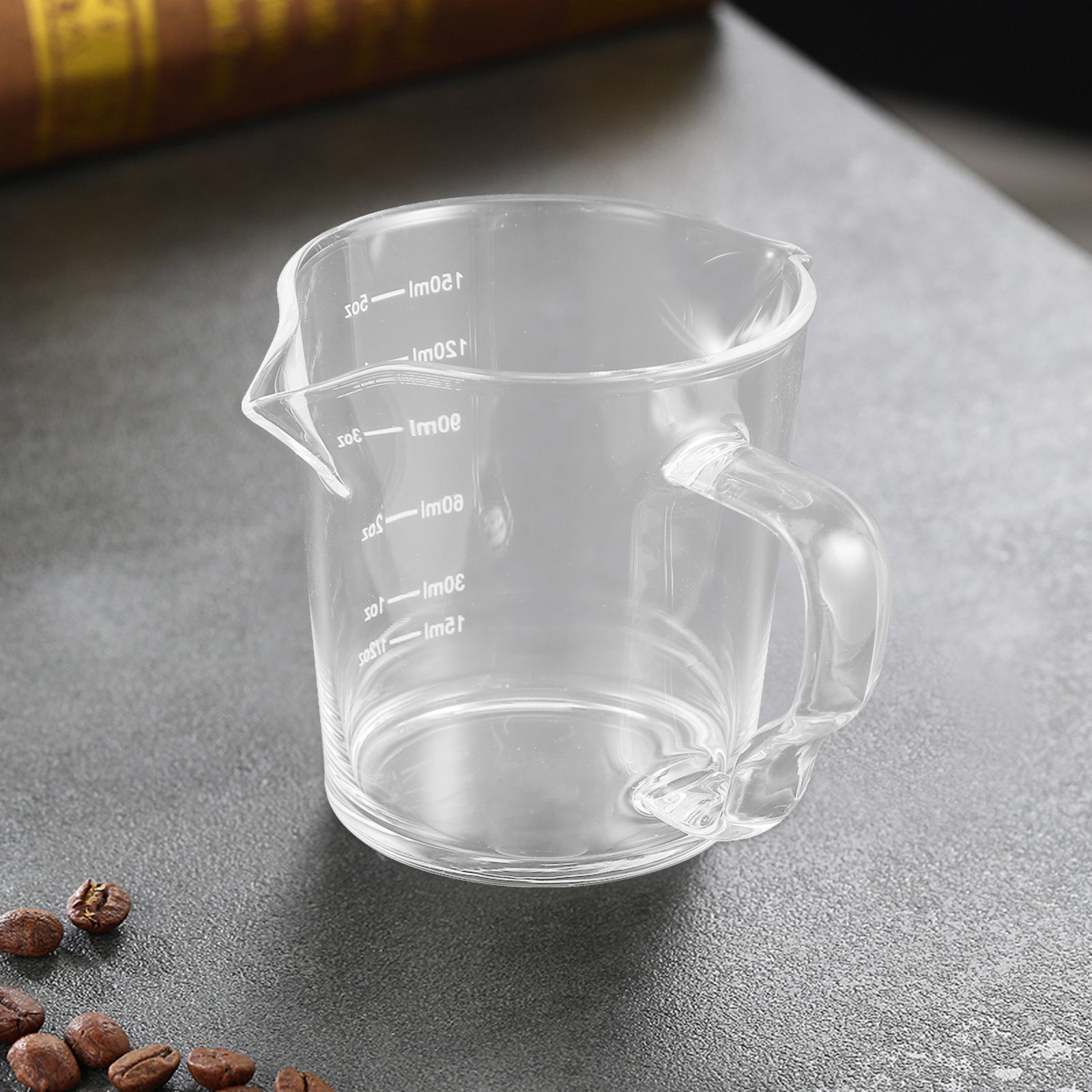 Coffee Tea Creamer - 150ml Transparenter Glas-Mini-Cremekrug mit Doppelausgießer, Milchkrug