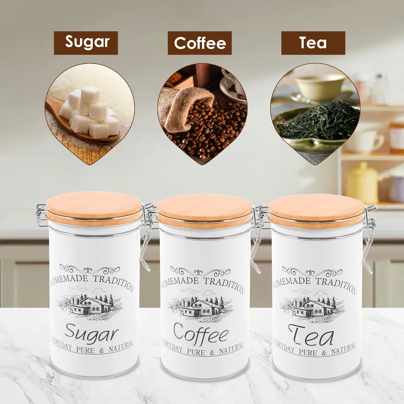 3 Teile/satz Tee Kaffee Zucker – Coffee Tea And Sugar Canister Set Bewertung und Preis