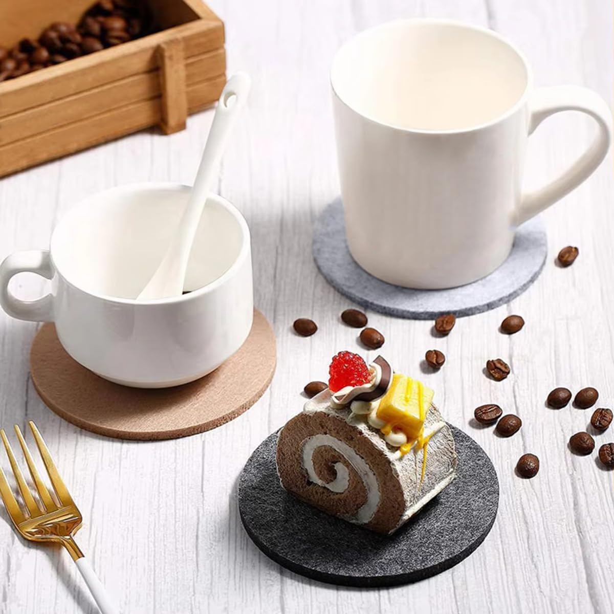 10 Stück runde Filzuntersetzer – Coffee Tea Station Bewertung und Preis